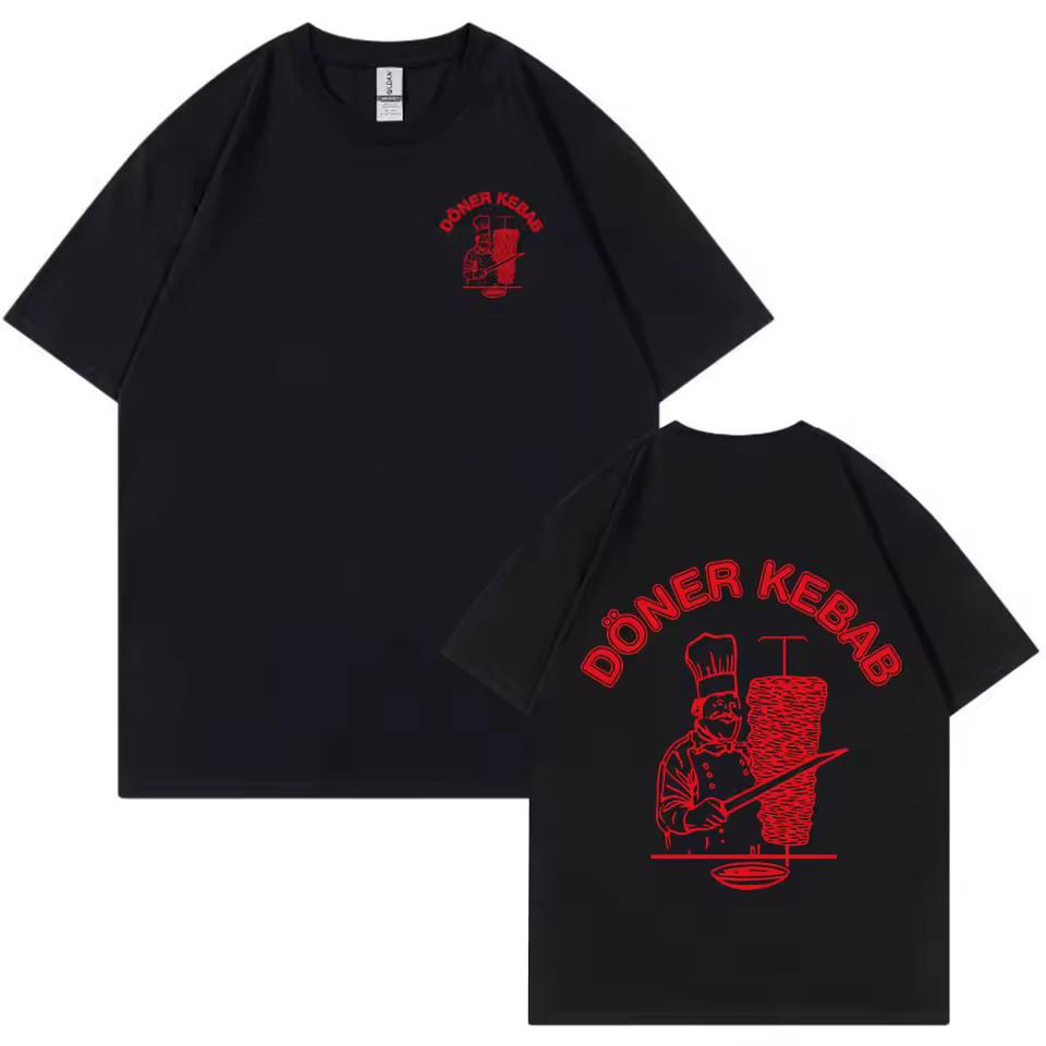 Doner Kebab T shirt Funny Graphic T-shirt Men's Cotton Oversized Short Sleeve T-Shirts Gothic Harajuku Summer Unisex Streetwear
