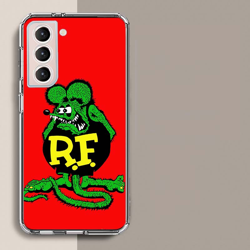 Surf Cool Rat F-Fink Phone Case For Samsung A16 A26 A36 A56 A17 A15 A25 A35 A55 A14 A24 A34 A54 A04S A05S Galaxy Note 20 10 9 8