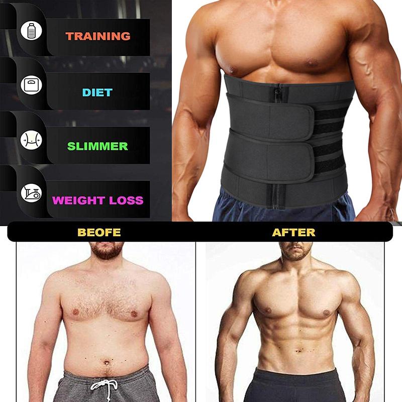 Men Waist Trainer Trimmer Corset for Weight Loss Tummy Control Body Shaper Compression  Sweat Belt Slimming Fajas