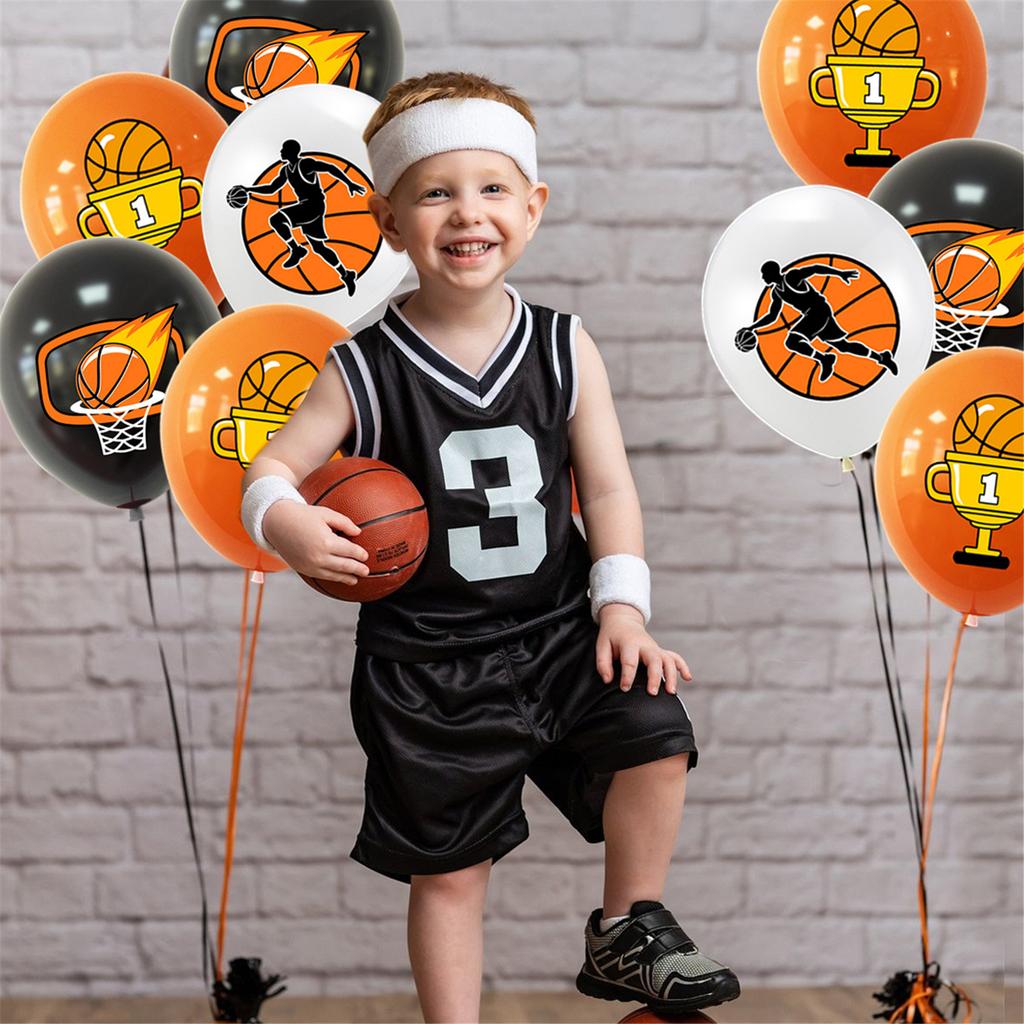 Basketball Theme Party Decorations With Banners Balloons And Cake Toppers For Sports Celebration And Kids Birthday Event