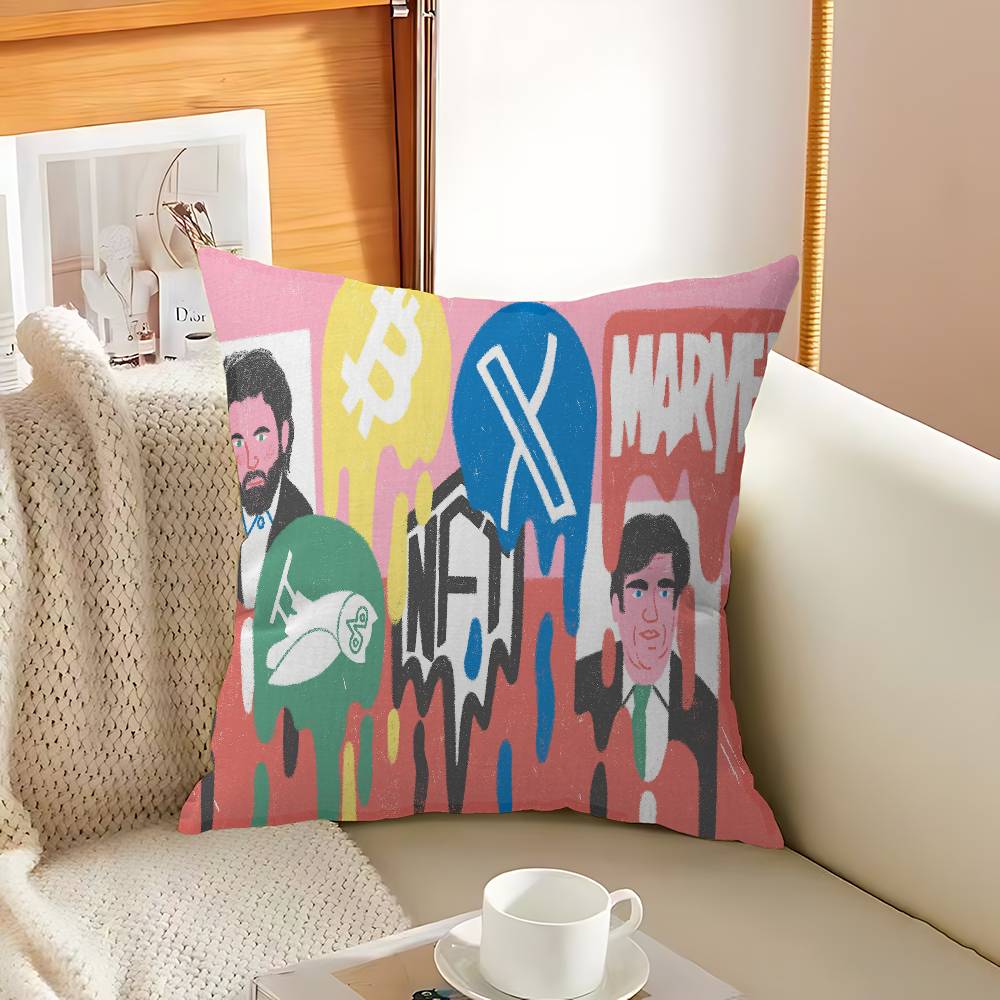 B-Bitcoin Cushion Cover Pillowcase Upholstery Sofa Throw Pillow Home Decor Pillowcas