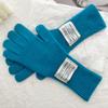 100% Wool Gloves For Women'S Winter Warmth Solid Color Versatile Touch Screen Five Finger Split Finger Gloves