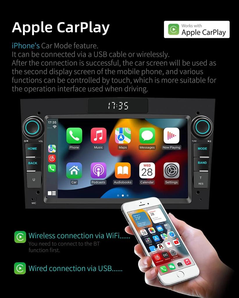 Android-радио для Opel Antara Astra H Corsa CD Meriva Signum Combo Zafira Vivaro Multimedia Carplay GPS-навигация Светодиодные часы HU