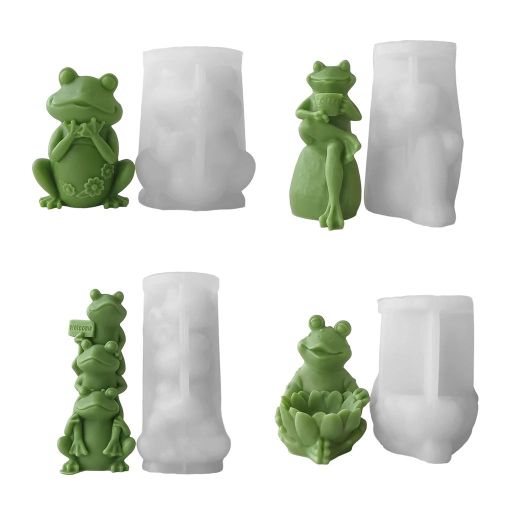 3D Frog Candle Mould Cartoon Animal Silicone Molds Ornament Molds Castings Molds Plasters Molds for Home Decoration