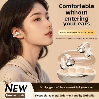 Bluetooth-гарнитура TWS с двумя ушами, беспроводная, с заушной клипсой, стерео, цифровой дисплей, жизнь