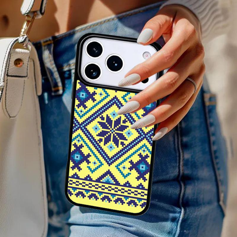 U=krainian Pattern Phone Case For iPhone 17 Air 14 15 13 12 Max Cover For Apple 16e 11 Pro Max Plus Coque