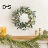 19,7-дюймовый искусственный венок из эвкалипта, венок из искусственной зелени с ягодами, венок из листьев эвкалипта для входной двери, для внутреннего и наружного праздничного декора