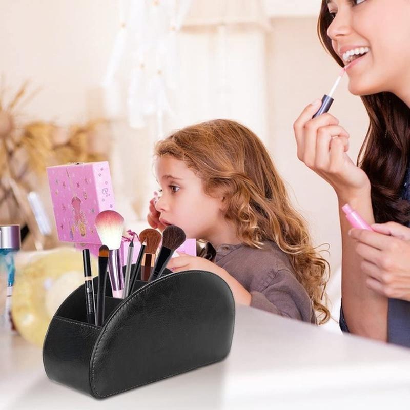 Держатель для хранения пульта дистанционного управления, органайзер, кожаный пульт дистанционного управления, кисть для макияжа, домашний стол