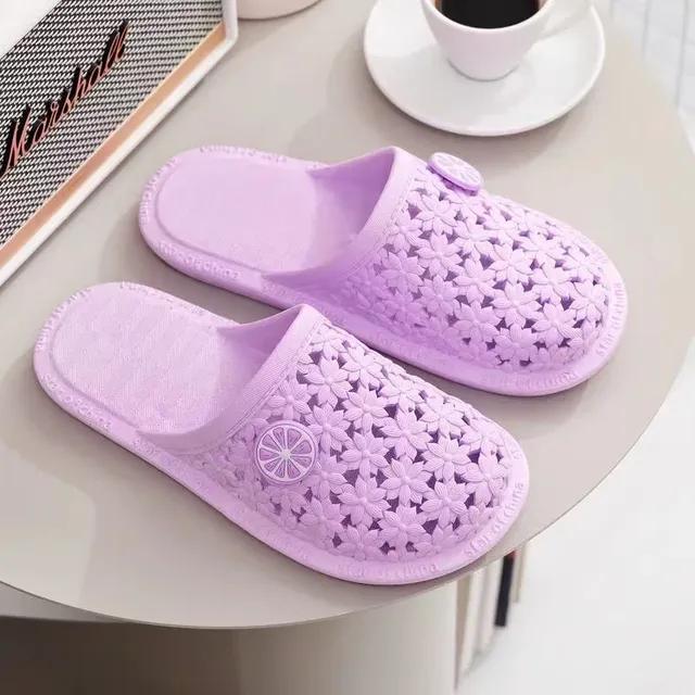 Обувь с полыми отверстиями, женские домашние сандалии с запахом, модная верхняя одежда, тапочки, бесшумная нескользящая обувь для ленивых, корейская летняя обувь