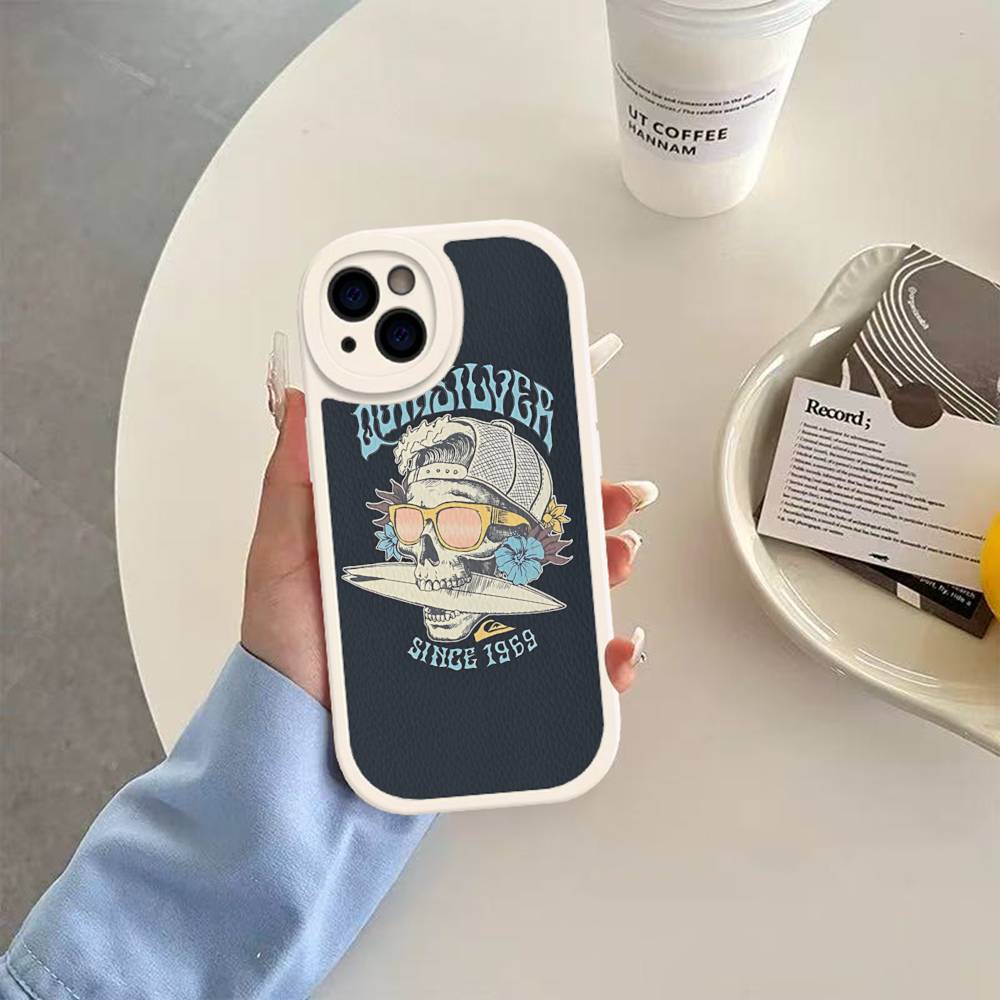 Бренд для серфинга Q-QuiksilverS Логотип Для IPhone 16 15 14 16E 13 12 11 Pro Max Plus Телефон Кожаный Чехол