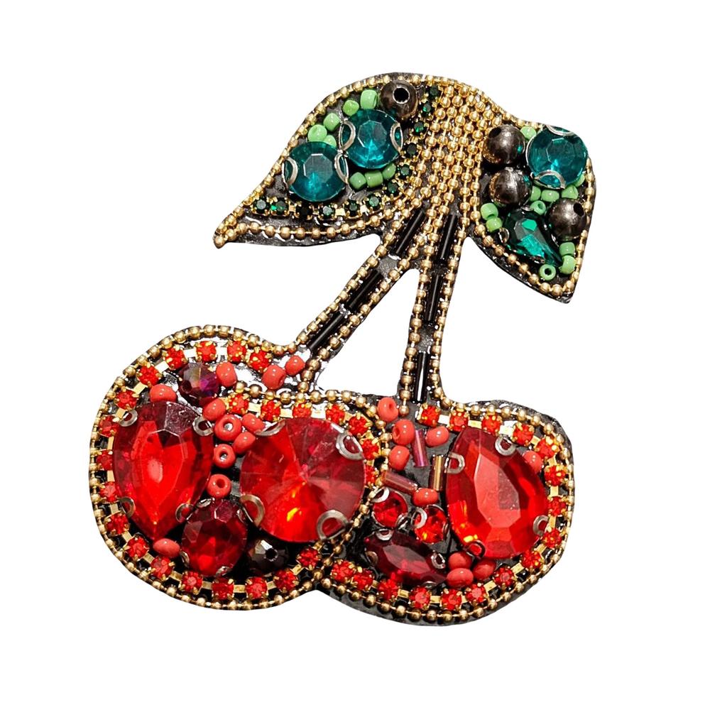 Элегантная стразовая нашивка на ткань в виде вишни, пришивная аппликация для женщин, для любителей рукоделия, модных дизайнеров, наборы для ручной работы