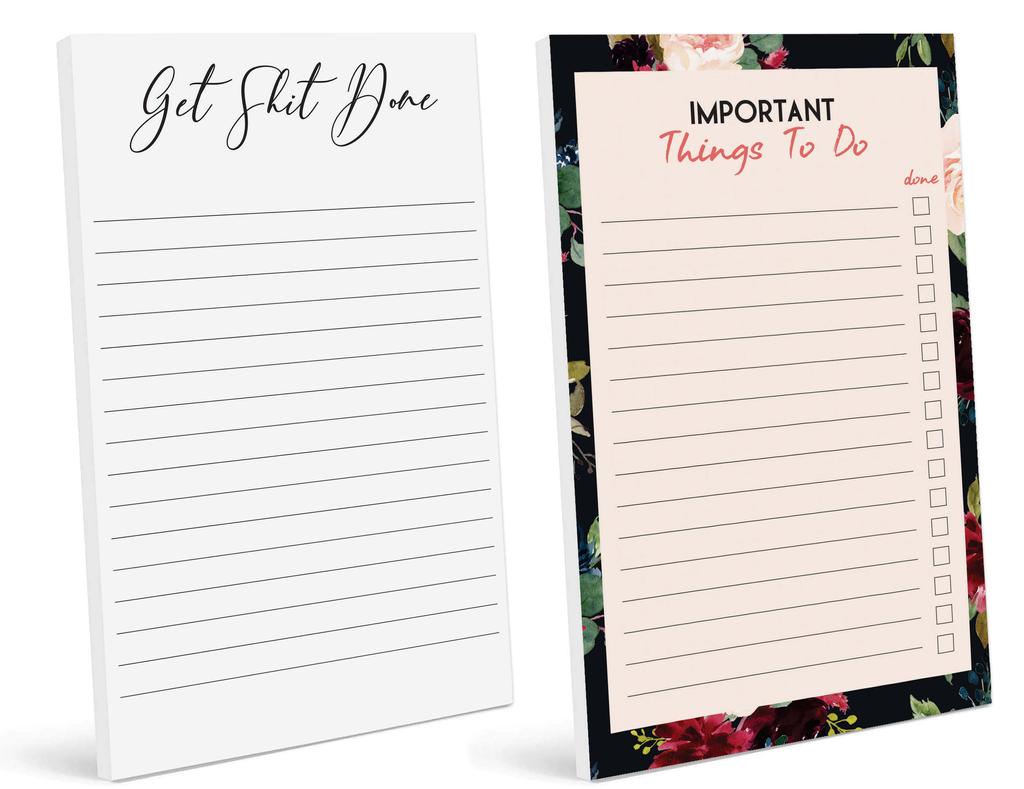 Inkdotpot Упаковка из 2 ежедневников-планировщиков, недатированных блокнотов, блокнотов для заметок, отрывных списков дел, органайзеров, планировщиков, для организации задач (50 листов