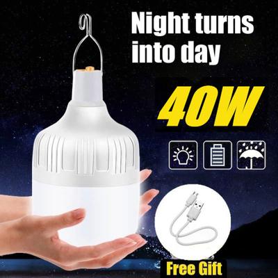 Светодиодные лампы Аварийное освещение USB Перезаряжаемые лампочки Подвесной светильник для палатки Портативная аварийная лампа для сада
