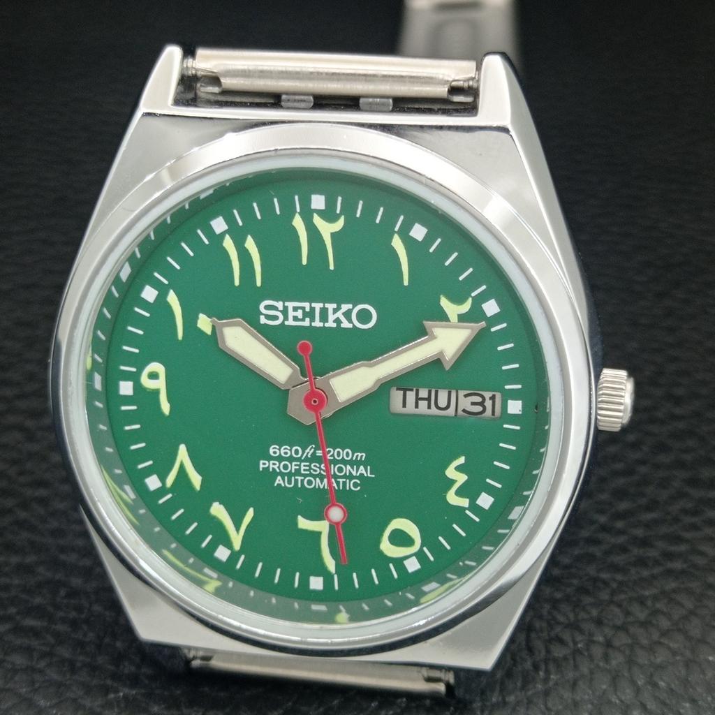 ВИНТАЖНЫЕ ОТРЕМОНТИРОВАННЫЕ МУЖСКИЕ АВТОМАТИЧЕСКИЕ ЧАСЫ SEIKO 6309A ЯПОНИЯ ЗЕЛЕНЫЙ ЦИФЕРБЛАТ a442672-1