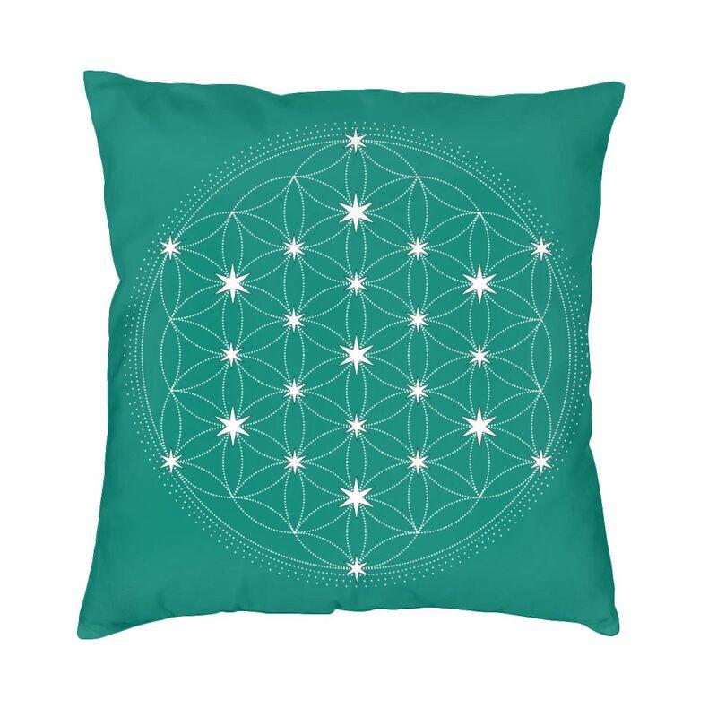Sacred Geometry Flower Of Life Throw Pillow Case 45*45cm for Living Room Sofa Geometric Mandala Cushion Cover Velvet Pillowcase