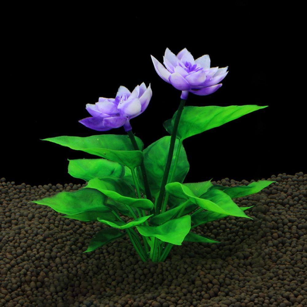 for Fish Tank Decor Beautiful Plasitc Water Grass Artificial Lotus Lotus Ornaments Aquatic Flower