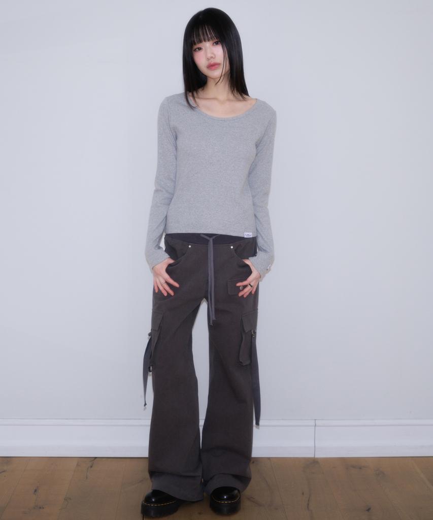 ROSEFRANTZ Essential Rose Label Long Sleeve [Gray]