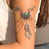 Bohemian Dream Catcher Leaf Tassel Armlet - Women's Retro Punk Metal Chain Bangle