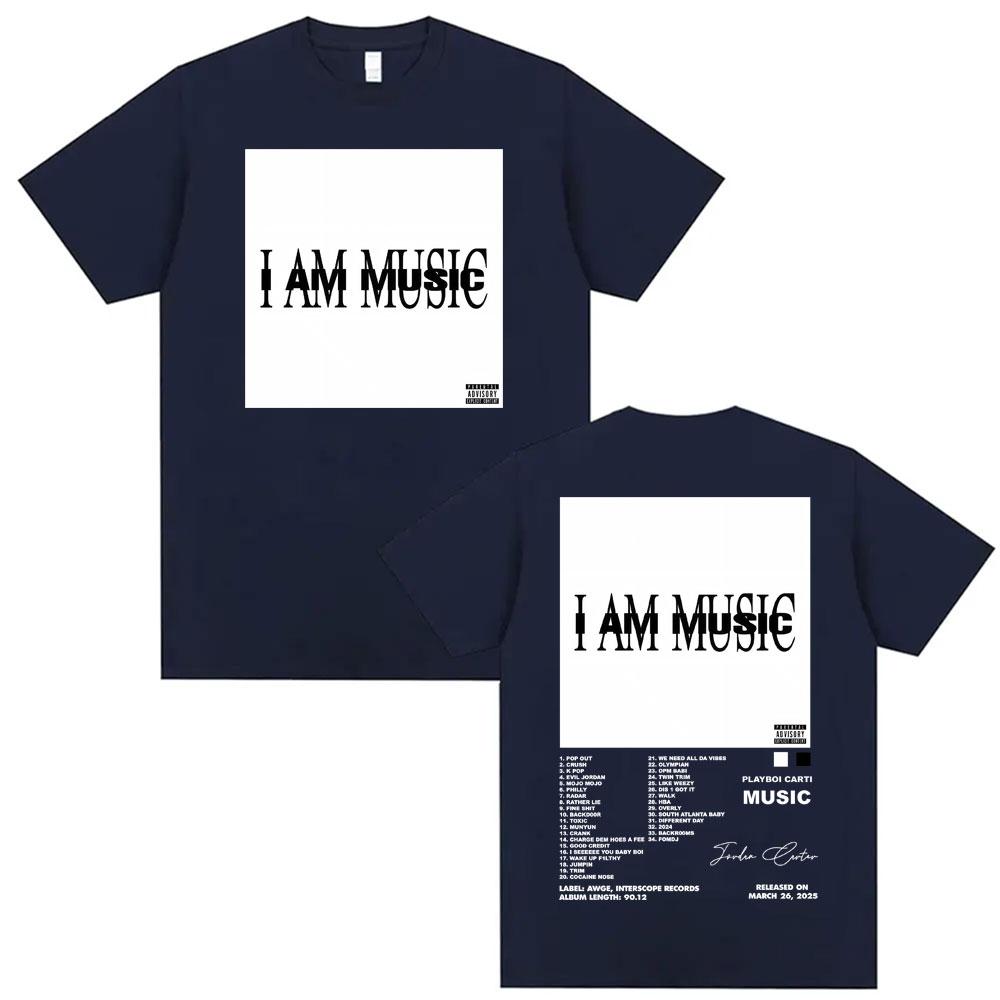 Rapper Playboi Carti I AM MUSIC Album Cover Tshirt Mens Clothing Fashion Summer Shirts Man Casual ONeck Short Sleeve T Shirt
