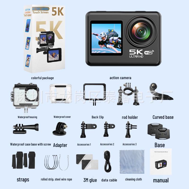 4K Dual-Screen HD Waterproof Sports Camera with EIS & WiFi