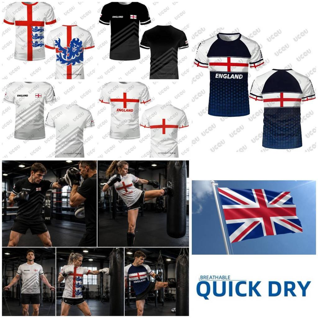 United Kingdom England British Britain UK Muay Thai MMA Boxing T-shirt National Flag 3D Print Training Unisex Men Women Fitness Workout Sport