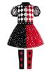 ReliBeauty Clown Halloween Costume for Dress Red and Size 120 Costume, Girls, Kids, Parties, Events, Set, Black,