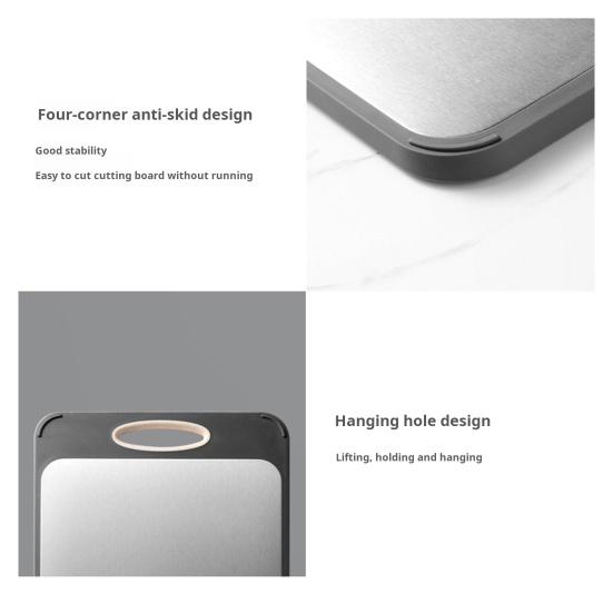 Двусторонняя разделочная доска для овощей, кухонная доска для измельчения чеснока, нержавеющая сталь