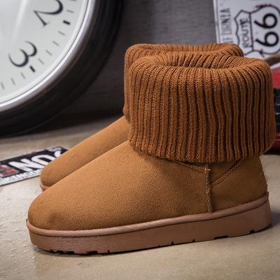 Мода Классическое Качество Зимняя Женская Обувь Вязаный Шерстяной Край Женские Снежные Ботинки Женские Ботильоны Теплая Хлопковая Обувь WSH4997