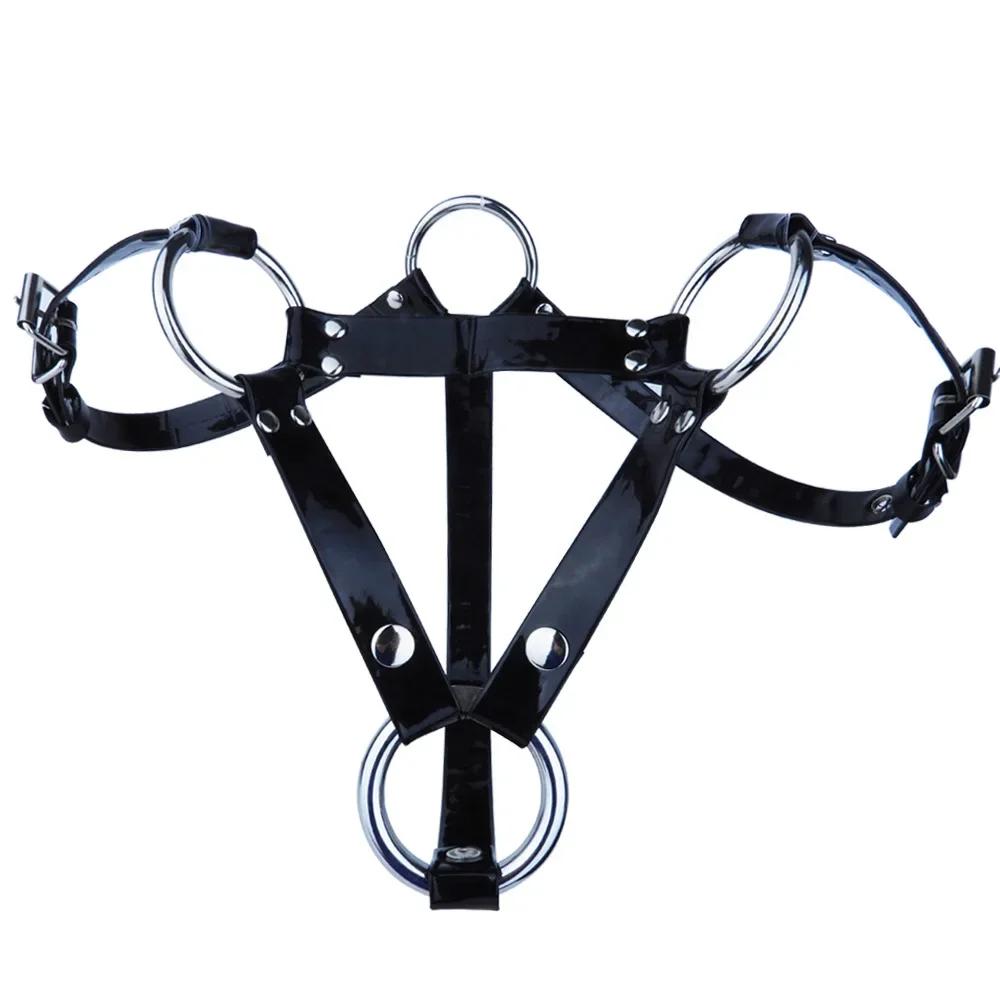 2024 New Upgraded Adjustable Wear PU Belt Chastity Lock Device Accessories Cock Cage Bondage Sexy Toys For Men Gay Adult Product