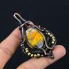 Bumblebee Jasper Gemstone Pure Copper Wire Wrapped Designer Handmade Pendant Jewelry