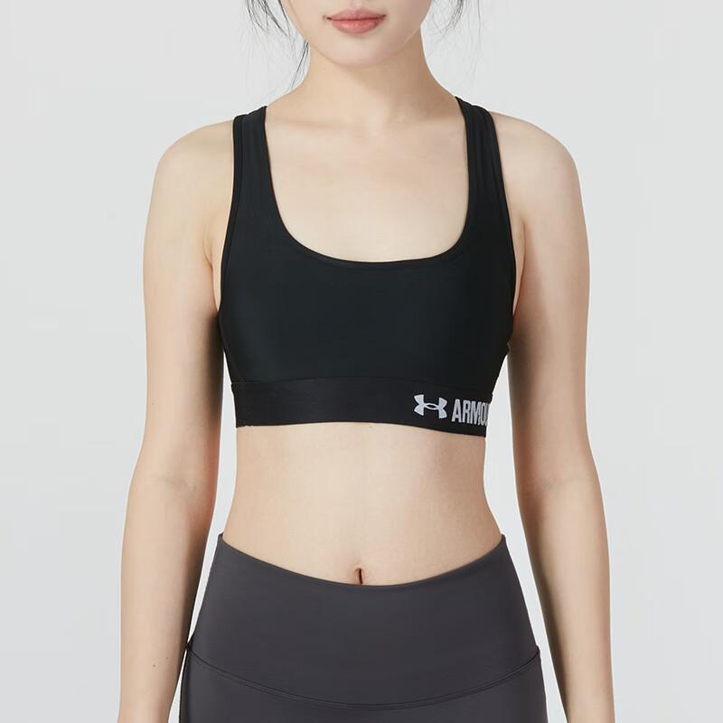 Under Armour Буква логотип жаккард фитнес-тренировки дышащее спортивное нижнее белье женское нижнее белье черное 1276503-001
