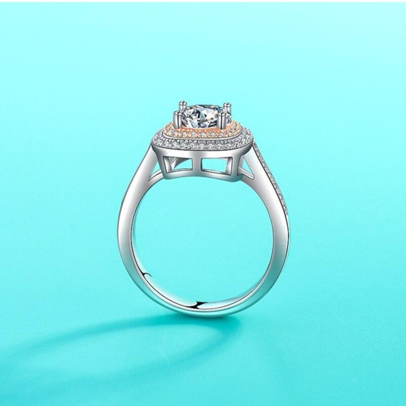 BagueRingen 1 Carat Moissanite Diamond Ring For Engagement Wedding Women's S925 Sterling Silver Jewelry Square Shaped Design Gift