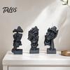 Talos Набор из 3 абстрактных молчаливых статуэток-фигур, Минималистичный арт-декор для стола с позами «Палец к губам», «Закрытые глаза» и «Подбородок на руке», Статуэтки из смолы для гостиной