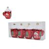 4pcs/set Decoraitve Christmas Hanging Wine Bottle Electroplated Cup Simulation Xmas Tree Hanging Decoration Red Plastic