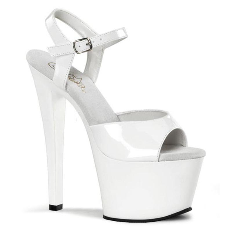 Водонепроницаемый стол Высокие каблуки Женские Тонкие каблуки Круглый носок Ночной клуб Ночное шоу Сексуальное платье Ненавижу Небоскребы Босоножки Летние 17 см