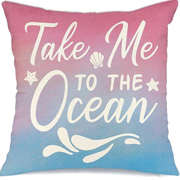 Summer Hot Style Ocean Style Pillow Beach Shell Pattern Blue Pillow Case Home Sofa Pillow Case Cushion Cover