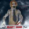 5.5ft Life Size Halloween Animatronic Standing Chainsaw Killer, with Light Up Eyes, Sound Activated Moving Body, Scary Halloween Decorations
