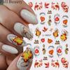 3D Golden Nail Stickers Flower Plants Nail Art Decals Floral Marble Flower Sliders Manicure Decorations