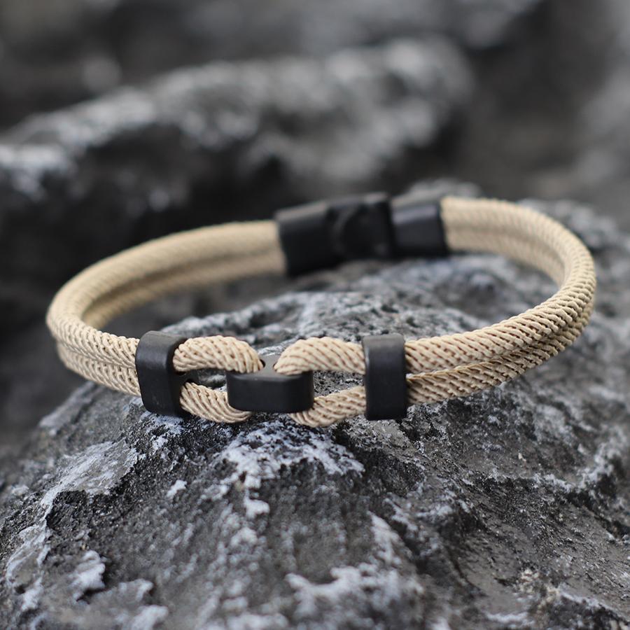 Мужской простой браслет с застежкой 4 мм, черный, ручной работы, миланская веревочная застежка, браслет, ювелирные изделия, защита запястья