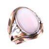 Кольцо из двухцветного серебра 925 пробы с натуральным розовым опалом ручной работы S.5 U5G44