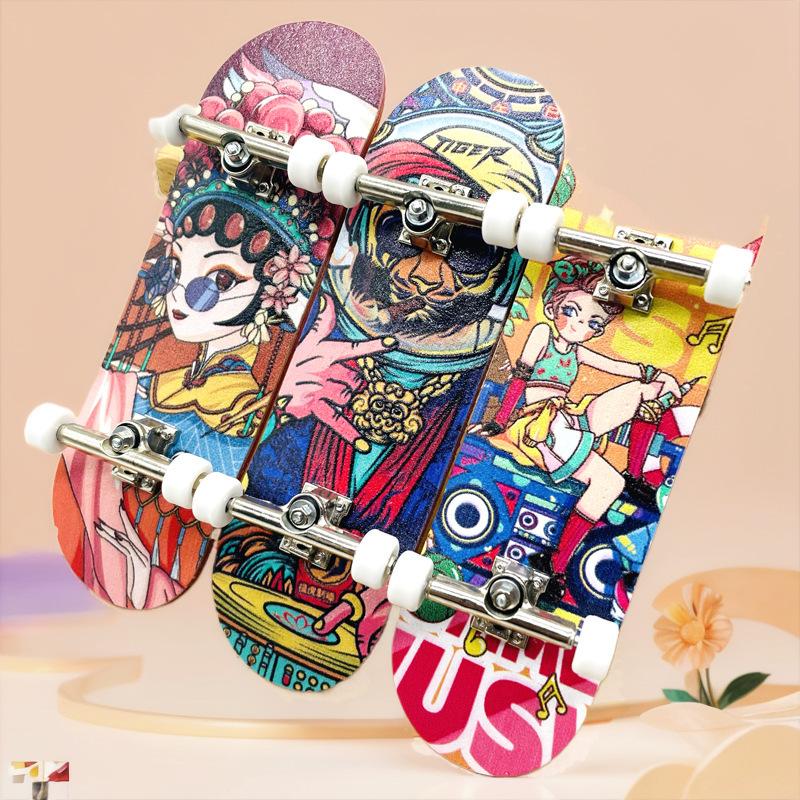 Fingerboard 5-Layer Maple Double Kick Finger Skateboard DIY Kids Sport Toy 29*99