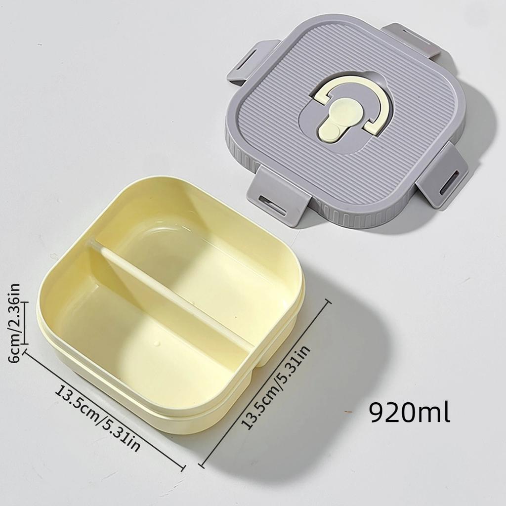 2/3 Grids Reusable Square Plastic Bento Lunch Box Portable Divided Fruit Salad Food Container Kids Students Microwave Heatable