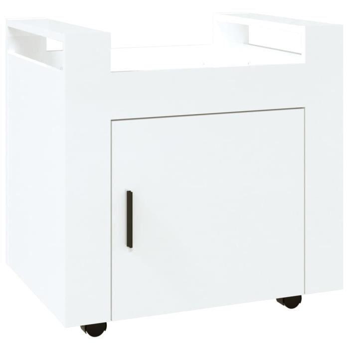 VidaXL Chariot de bureau Blanc brillant 60x45x60 cm Bois d'ingénierie 816610