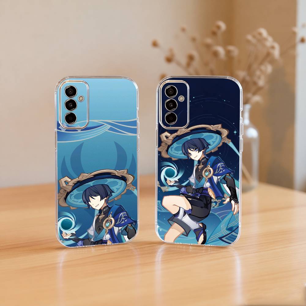 Чехол для телефона Genshin Impact Странник Для Samsung A10, 12, 20, 21S, 30, 31, 40, 50, 51, 52, 70, 71 Прозрачная крышка