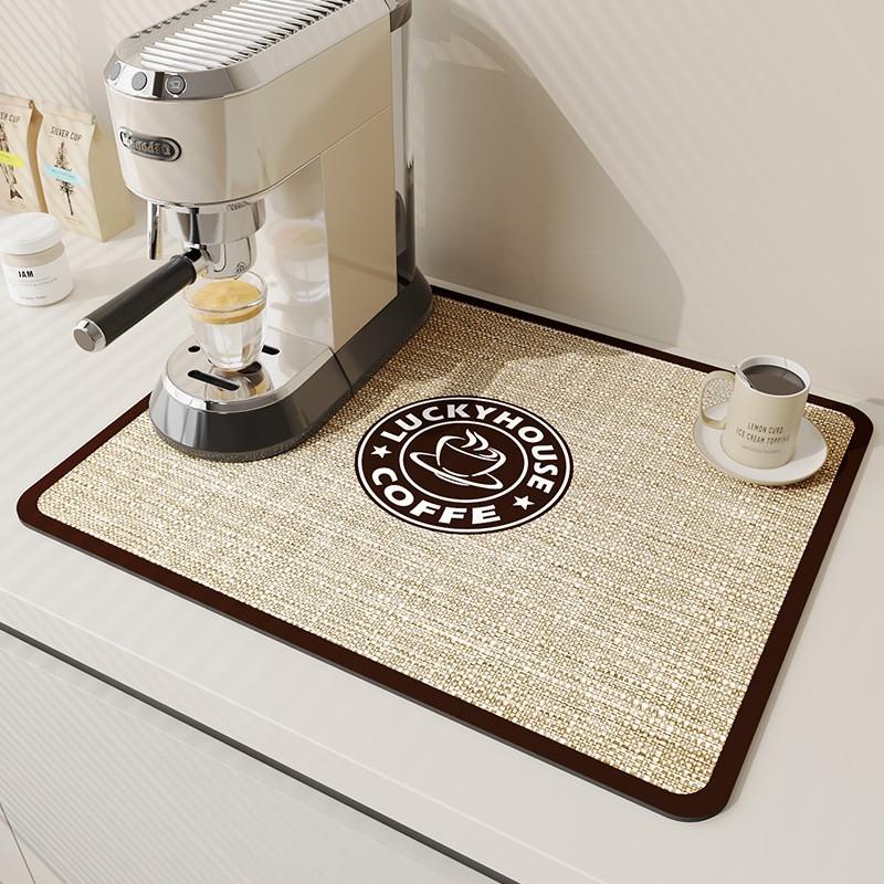 Bar Coffee Machine Mat Absorbent Drying Pad Kitchen Counter Table Non Slip Heat Resistant