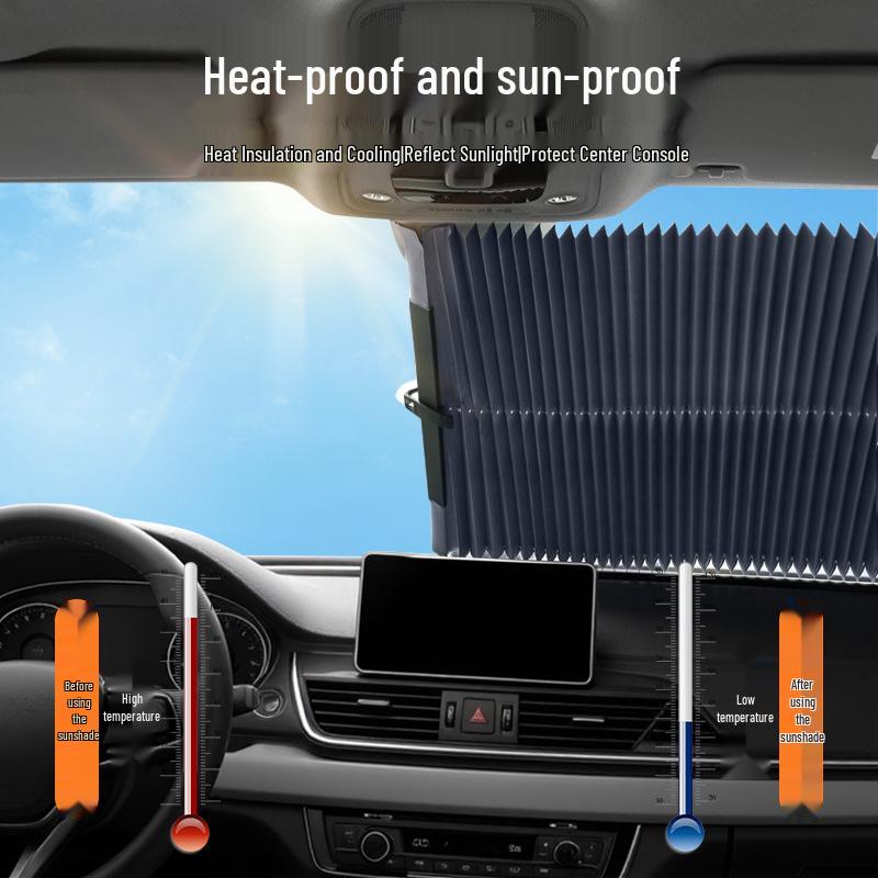 Automatic Retractable Sunshade for New Energy Vehicles - Front Windshield Sun Protection