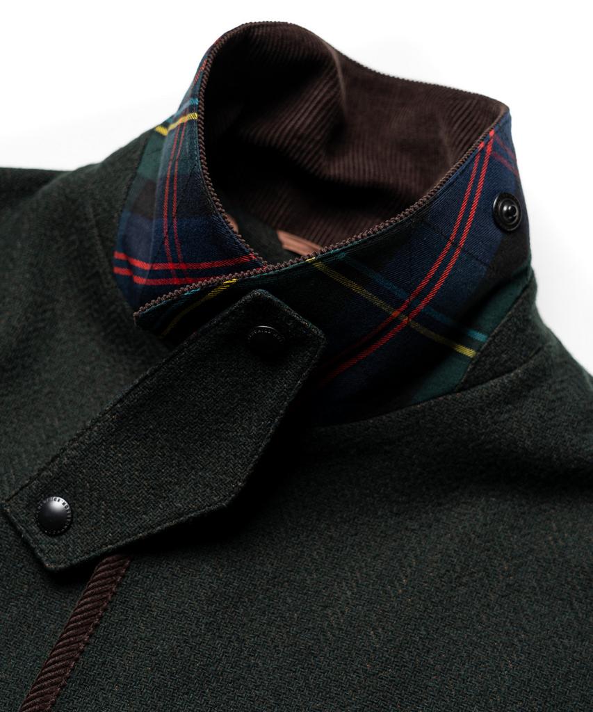Edinburgh Club Wool Blended Herringbone Hunting Jacket [D/Green]