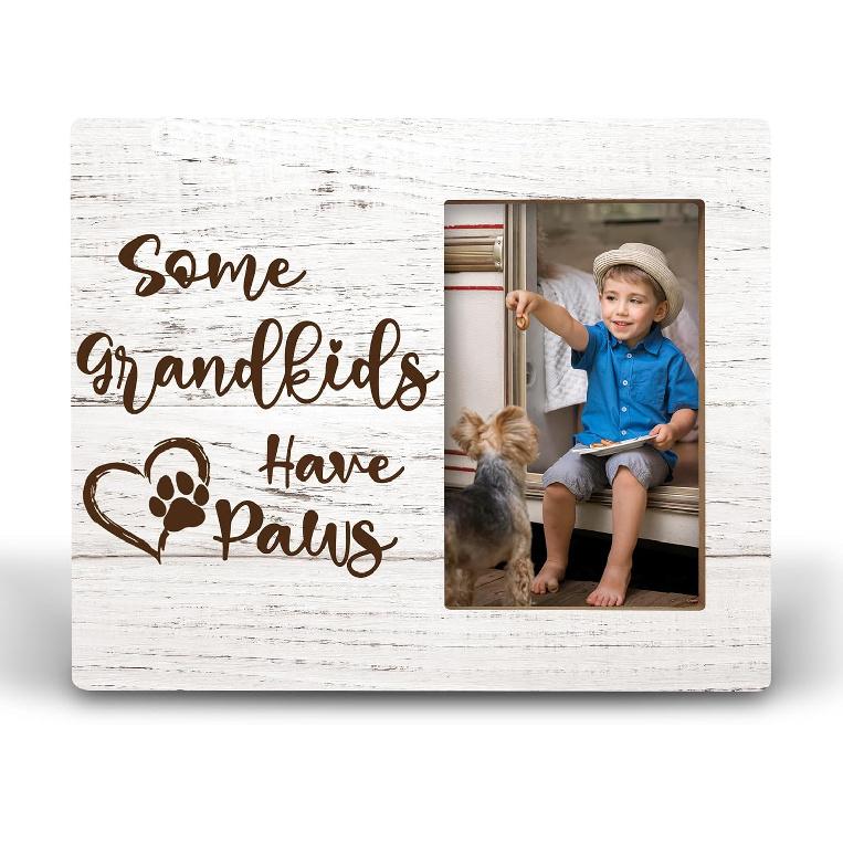 Dog Grandma Gifts 8x6 Picture Frames, Dog Lovers Gifts for Women Owners Dogs Mom, Grandparents Gift Wood Photo Frame, Best Dogs Ever Gift Picture