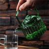 300ml Green Bamboo Shape Glass Teapots With Filter Flower Puer Herbal Tea Brewing Pot Kung Fu Tea Set Teaware