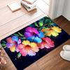 Красивые цветы принт Нескользящий маленький коврик Водонепроницаемый Легко чистить Напольный коврик для внутреннего и наружного использования Прочный Домашний декор Мода